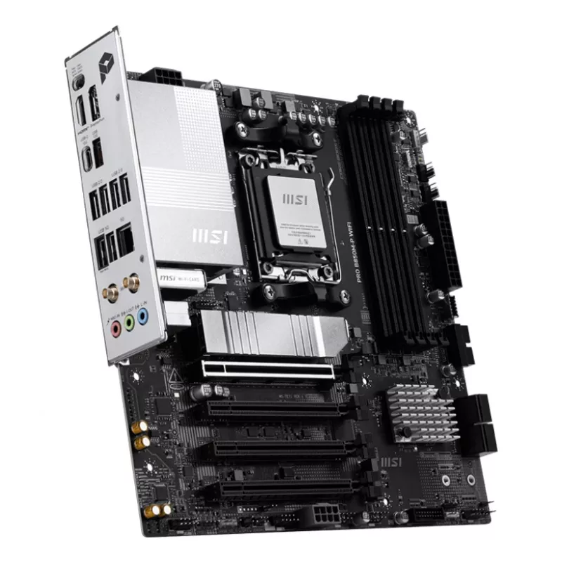 Motherboard MSI PRO B850M-P WIFI micro ATX, AMD B850, Socket AM5, 4×DDR5 DIMM, 3×M.2, Wi‑Fi 7, 5Gb LAN
