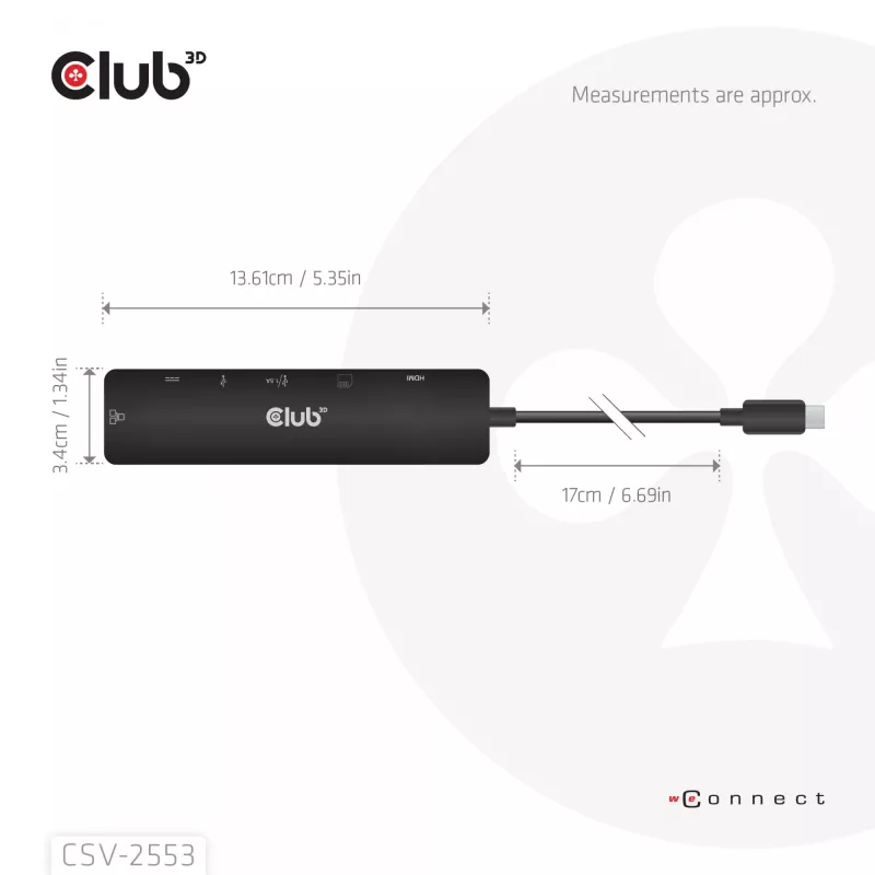 CLUB3D CSV-2553 interface hub USB Type-C 5000 Mbit/s Black