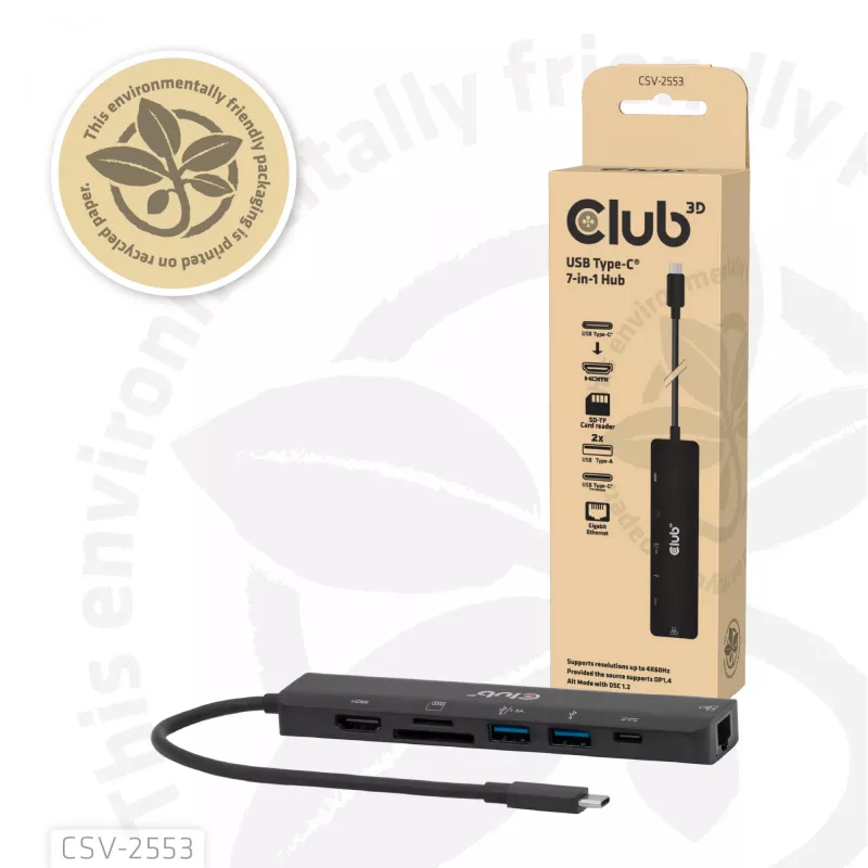 CLUB3D CSV-2553 interface hub USB Type-C 5000 Mbit/s Black