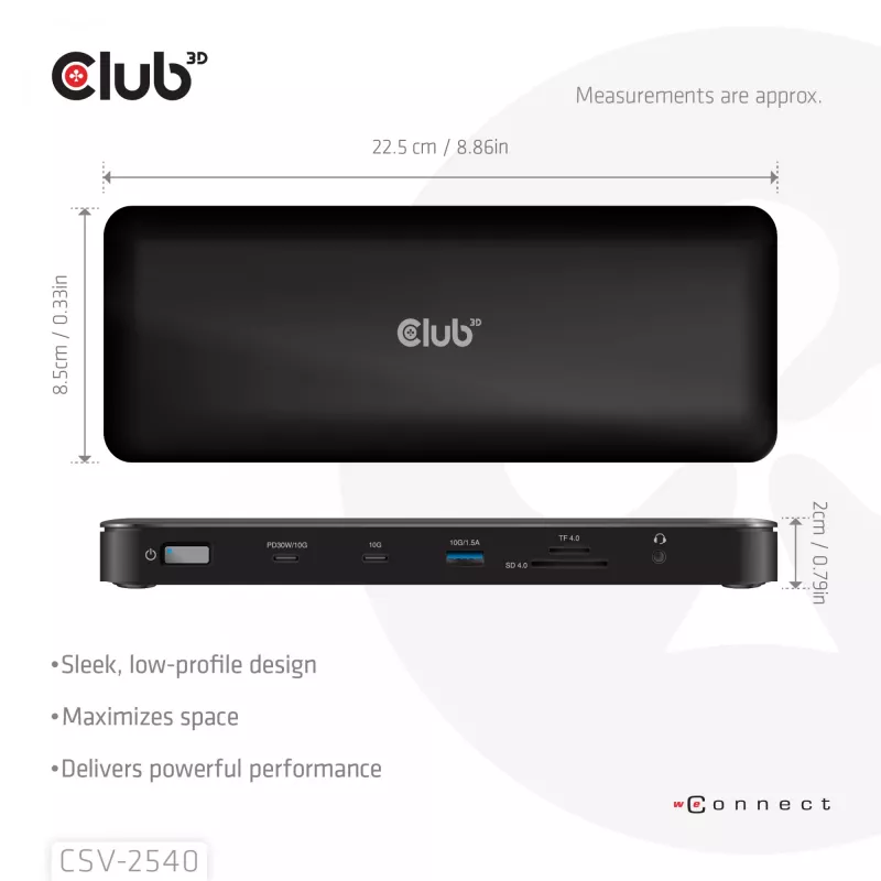 Docking station CLUB 3D 14-1 USB-C Quad Display USB4 with 2× USB 2.0 ports