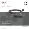 CLUB3D USB-C® Bi-Directional Video + Data + PD Switch, USB Type-C, 2x DisplayPort, 7680 x 4320 pixels, Black, 8K Ultra HD, 120 Hz