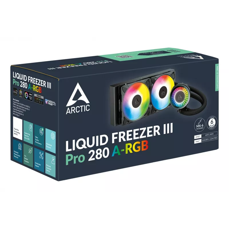 ARCTIC Liquid Freezer III Pro 280 A-RGB - Multi Compatible All-in-One CPU Water Cooler with A-RGB