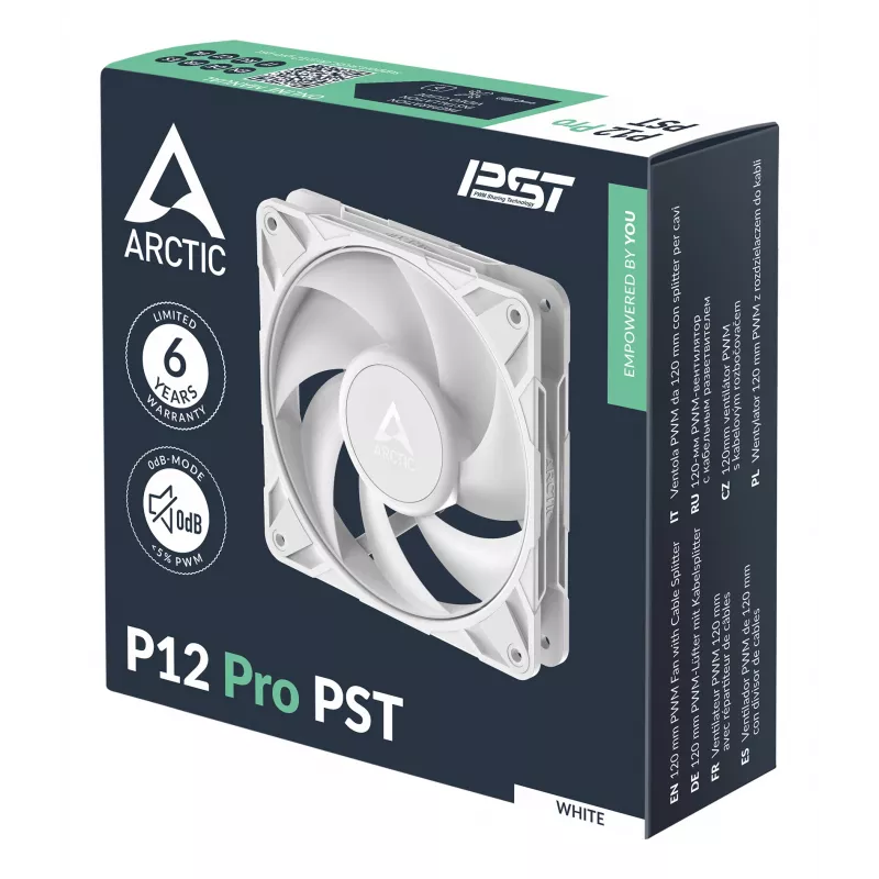 ARCTIC Freezer P12 Pro PST (White) - 120 mm PWM Fan with Cable Splitter