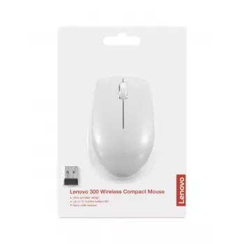 Wireless compact mouse Lenovo Compact Mouse with battery — ambidextrous, 1000 DPI, RF wireless, 3 buttons, grey
