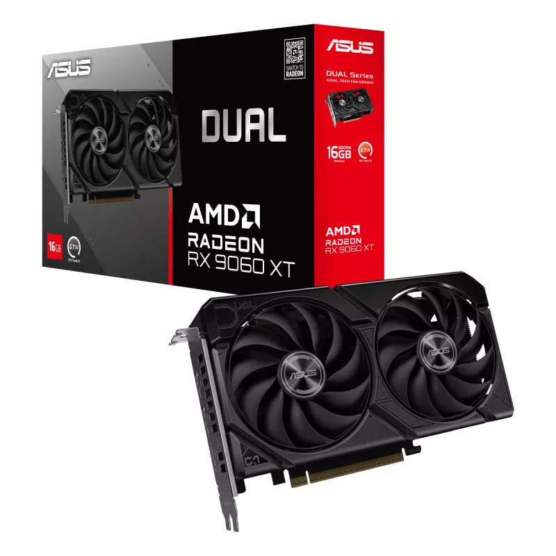 Graphics card ASUS Dual Radeon RX 9060 XT 16 GB GDDR6, 128-bit, PCIe 5.0, 2 fans