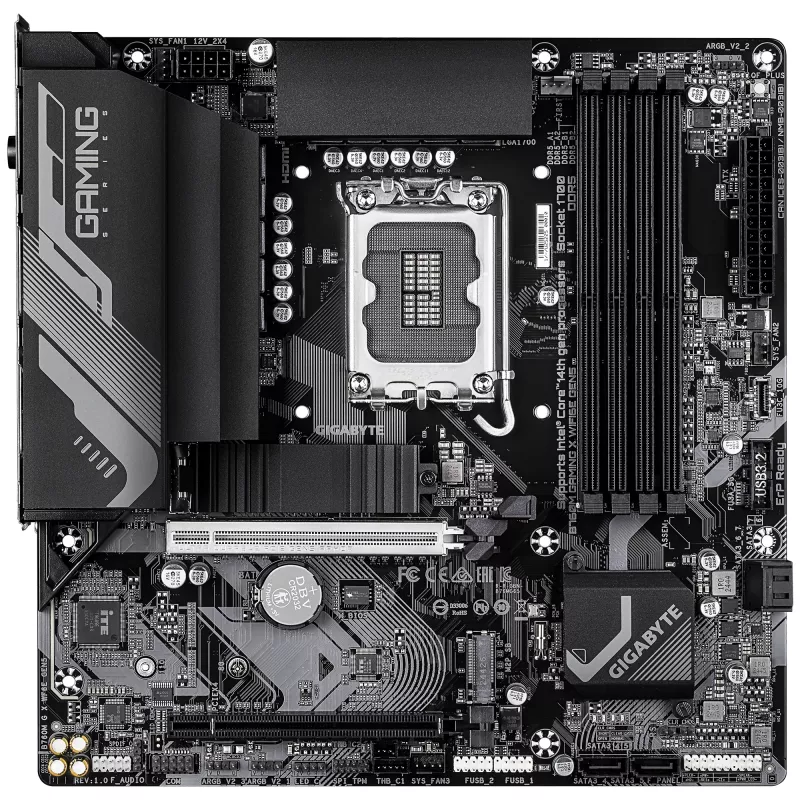 GIGABYTE B760M GAMING X WIFI6E GEN5 Micro ATX Motherboard, LGA1700, B760, DDR5 up to 5600MHz, 4 DIMM, 2x PCIe 4.0 M.2, Wi‑Fi 6E, 2.5GbE