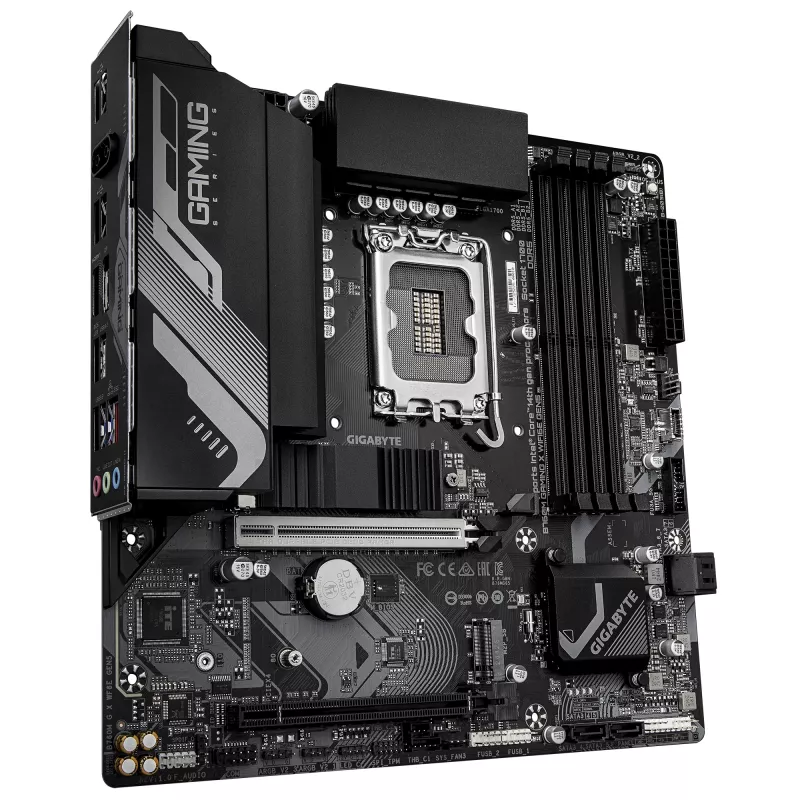 GIGABYTE B760M GAMING X WIFI6E GEN5 Micro ATX Motherboard, LGA1700, B760, DDR5 up to 5600MHz, 4 DIMM, 2x PCIe 4.0 M.2, Wi‑Fi 6E, 2.5GbE