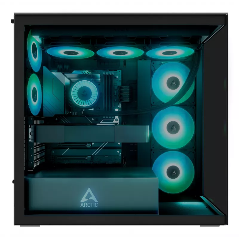 ARCTIC Xtender (Black) Premium E-ATX PC Case, Midi Tower, PC, Black, EATX, Metal, Tempered glass, Gaming