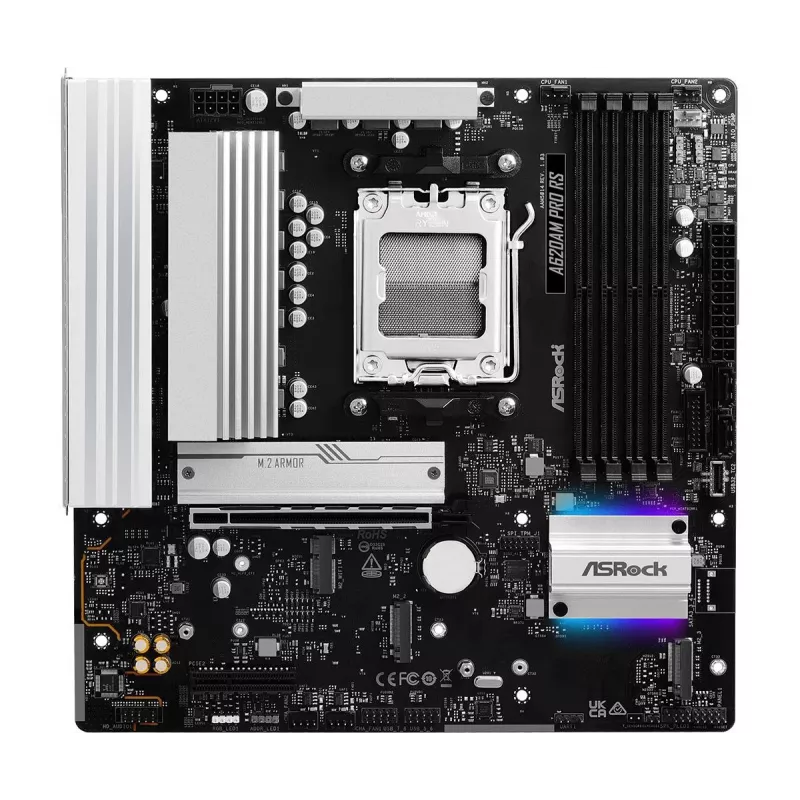 ASRock Motherboard A620AM Pro Rs AM5 AMD A620A 4 X DDR5 1 X HDMI 2.1 Tmds/frl 8g Compatible 1 X DisplayPort 1.4 With DSC mATX