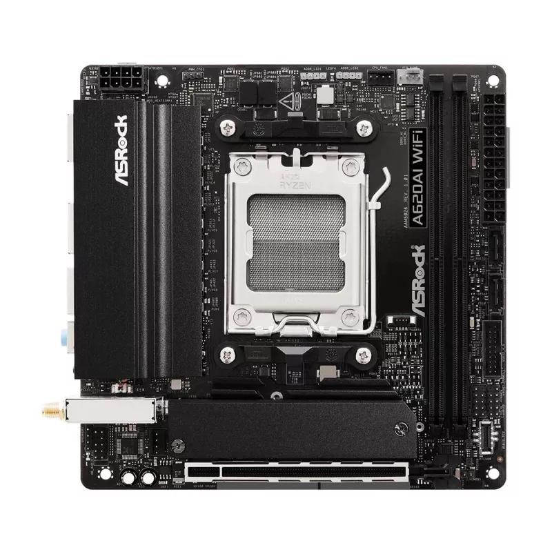ASRock Motherboard A620AI Wi-Fi AM5 AMD A620A 2 X DDR5 1 X HDMI 2.1 Tmds/frl 8g Compatible mITX