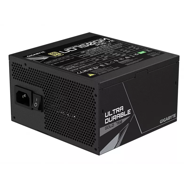 GIGABYTE UD750GM PG5 V2 Power Supply Unit- PCIe Gen 5.1, 80 PLUS Gold, Fully Modular Design, 120mm Fan, ATX 3.1 compatible, EU Plug