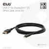CLUB3D CAC-1563 video cable adapter 2 m USB Type-C DisplayPort Black