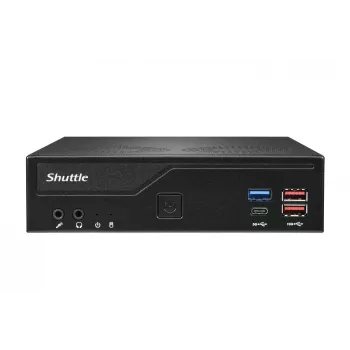Shuttle Slim PC DH770 , S1700, 2x HDMI, 2x DP , 2x 2.5G LAN, 2x COM, 8x USB, 1x 2.5 inch, 2x M.2, 24/7 permanent operation, incl. VESA