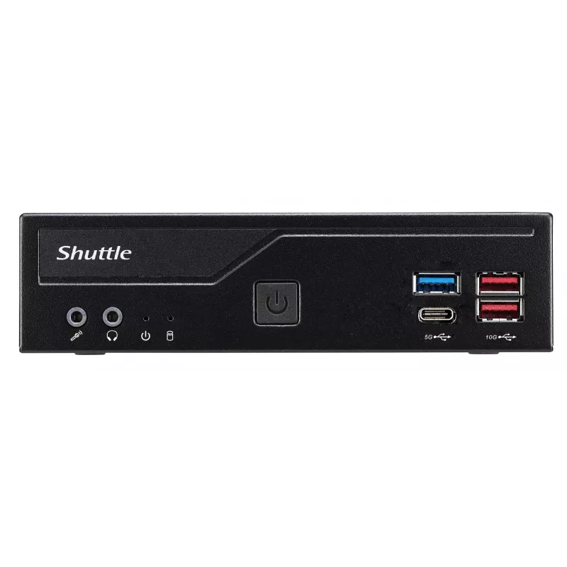 Shuttle Slim PC DH770 , S1700, 2x HDMI, 2x DP , 2x 2.5G LAN, 2x COM, 8x USB, 1x 2.5 inch, 2x M.2, 24/7 permanent operation, incl. VESA