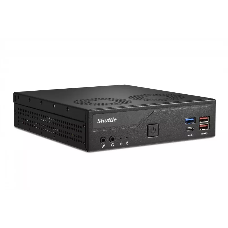 Shuttle Slim PC DH770 , S1700, 2x HDMI, 2x DP , 2x 2.5G LAN, 2x COM, 8x USB, 1x 2.5 inch, 2x M.2, 24/7 permanent operation, incl. VESA