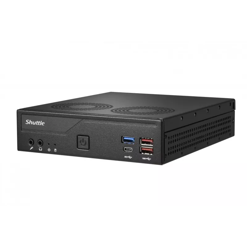 Shuttle Slim PC DH770 , S1700, 2x HDMI, 2x DP , 2x 2.5G LAN, 2x COM, 8x USB, 1x 2.5 inch, 2x M.2, 24/7 permanent operation, incl. VESA