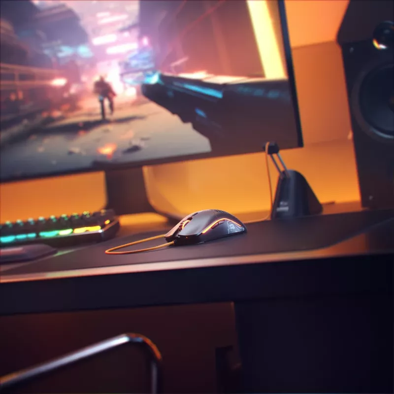 Glorious Gaming Glorious Model O Mouse Regular (Black), Right-hand, Optical, USB Type-A, 12000 DPI, Black