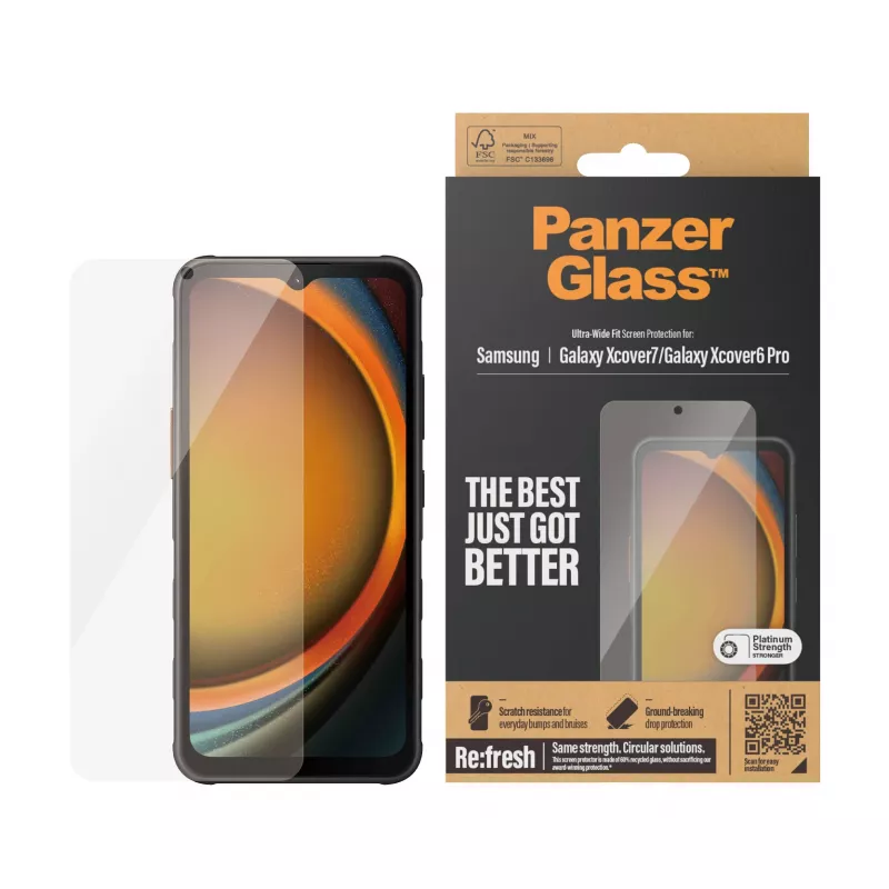 PanzerGlass ® Screen Protector Samsung Galaxy Xcover7 | Xcover6 Pro | Ultra-Wide Fit
