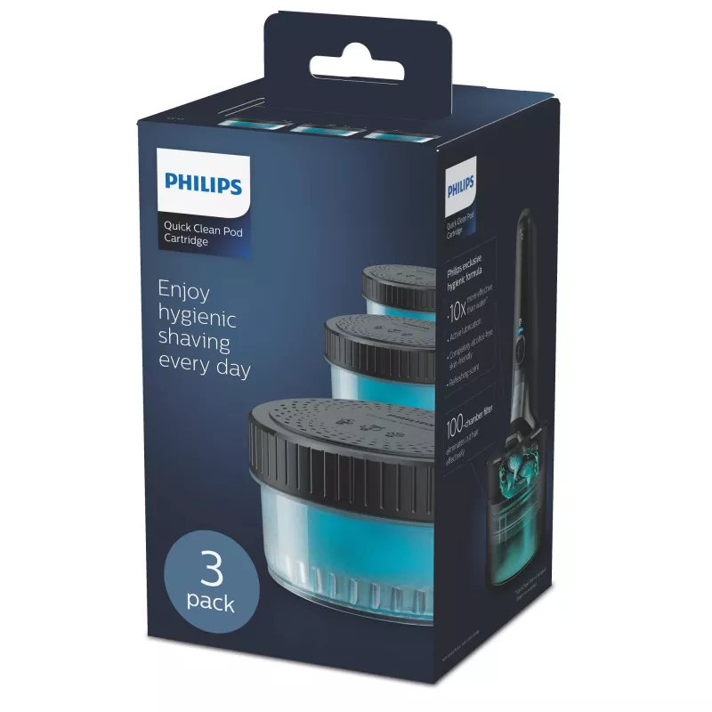 Philips Quick Clean Pod Cartridge CC13/50 3-pack cleaning cartridges for electric shaver heads