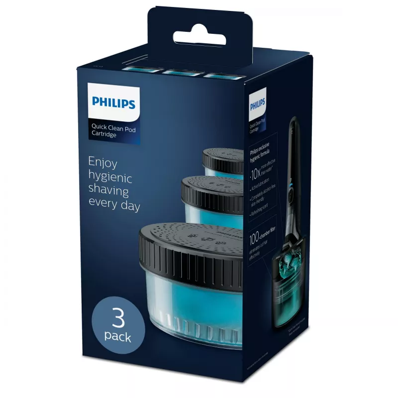 Philips Quick Clean Pod Cartridge CC13/50 3-pack cleaning cartridges for electric shaver heads