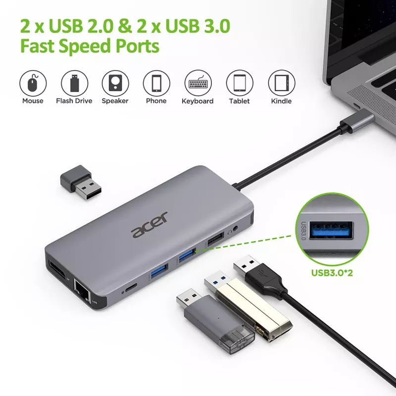 ACER 12in1 Type C Dongle Silver