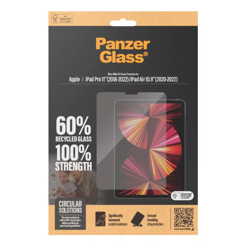 PanzerGlass ® Screen Protector iPad Pro 11'' (2018-2022) | iPad Air 10.9'' (2020, 2022) | Ultra-Wide Fit