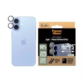 PanzerGlass ® Hoops® Camera Lens Protector Transparent iPhone 16 | 16 Plus