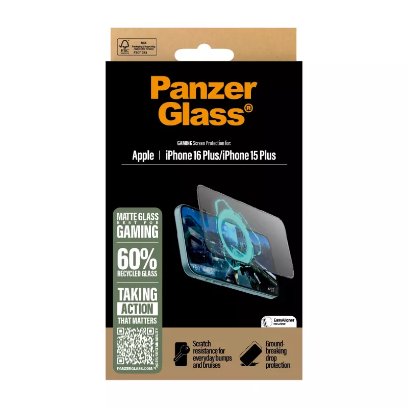 PanzerGlass ® Gaming Screen Protector iPhone 16 Plus | 15 Plus | Ultra-Wide Fit