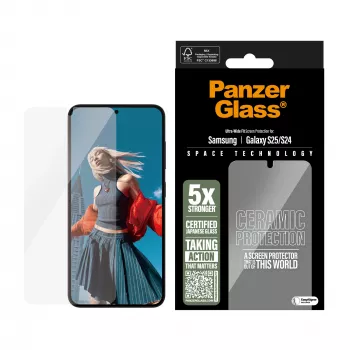 PanzerGlass ® Ceramic Screen Protector Samsung Galaxy S25 | S24 | Ultra-Wide Fit w. EasyAligner