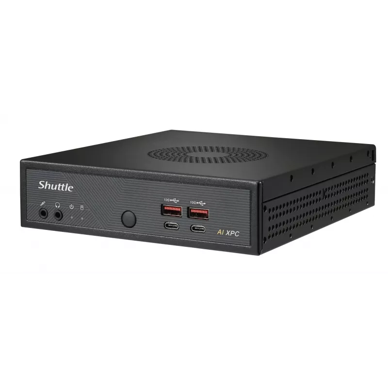 Shuttle Slim AI PC DN11H5 Intel Core Ultra 5 125H, Intel Arc graphics, 2xHDMI, 2x DP, 4x 2.5Gbit LAN, VESA, 24/7 permanent operation