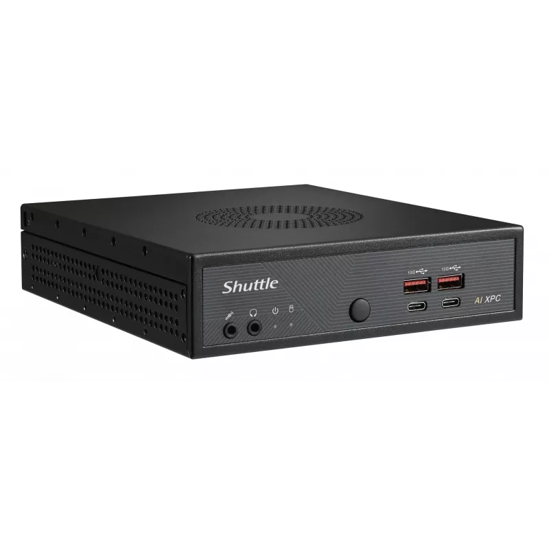Shuttle Slim AI PC DN11H5 Intel Core Ultra 5 125H, Intel Arc graphics, 2xHDMI, 2x DP, 4x 2.5Gbit LAN, VESA, 24/7 permanent operation
