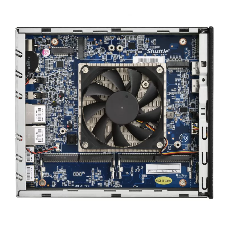 Shuttle Slim AI PC DN11H9 Intel Core Ultra 9 185H, Intel Arc graphics, 2xHDMI, 2x DP, 4x 2.5 Gbit LAN, VESA, 24/7 permanent operation