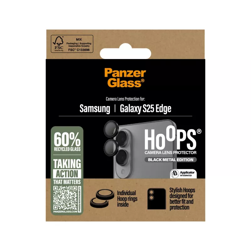 PanzerGlass ® Hoops® Camera Lens Protector Black Samsung S25 Edge