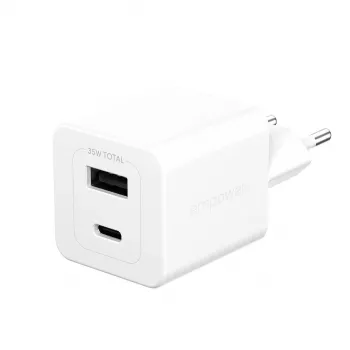 PanzerGlass empower™ by ® Turbo 35W Charger incl. USB-C + USB-A | EU Plug | Silver White