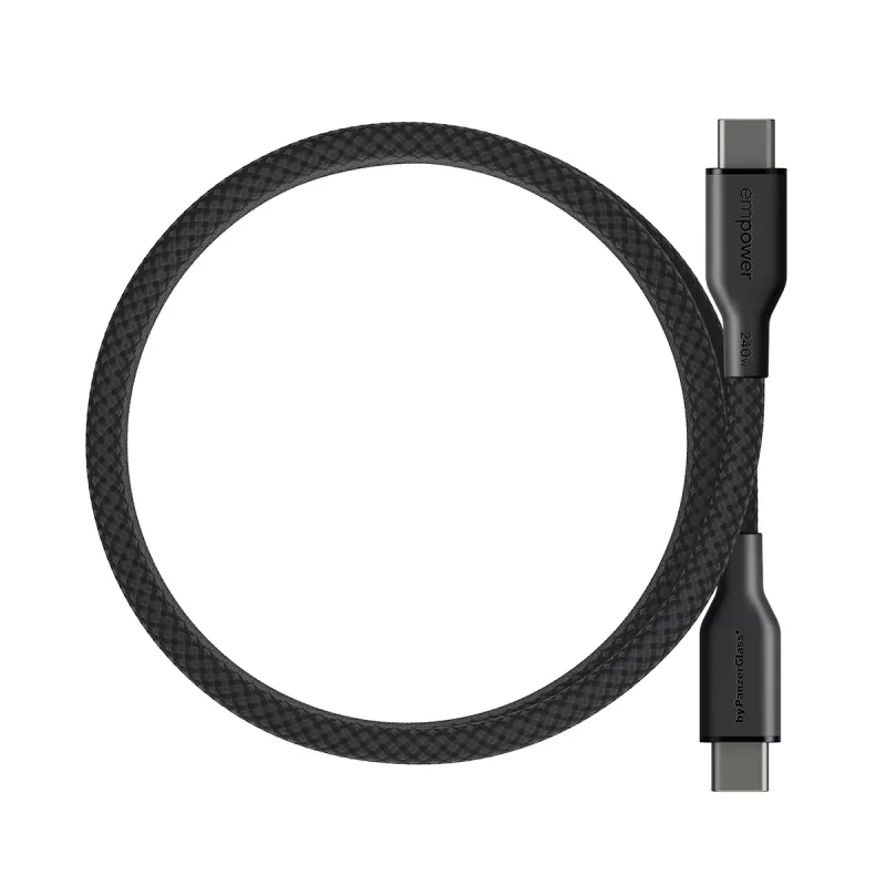 PanzerGlass empower™ by ® Magnetic 240W USB-C to USB-C Cable | USB 2.0 | 1.5M | Space Black