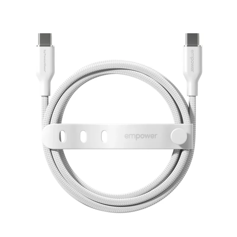 PanzerGlass empower™ by ® Racing 60W USB-C to USB-C Cable | USB 2.0 | 2M | Silver White