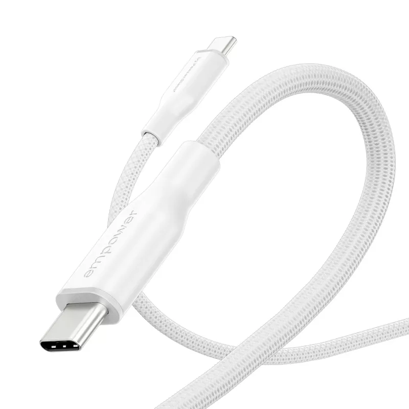 PanzerGlass empower™ by ® Racing 60W USB-C to USB-C Cable | USB 2.0 | 2M | Silver White