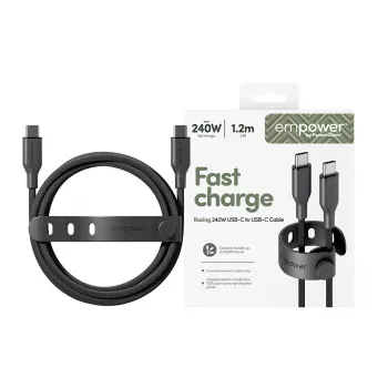PanzerGlass empower™ by ® Racing 240W USB-C to USB-C Cable | USB 2.0 | 1.2M | Space Black