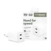 PanzerGlass empower™ by ® Turbo 45W Charger incl. 2 x USB-C | EU Plug | Silver White