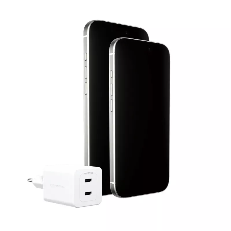 PanzerGlass empower™ by ® Turbo 45W Charger incl. 2 x USB-C | EU Plug | Silver White