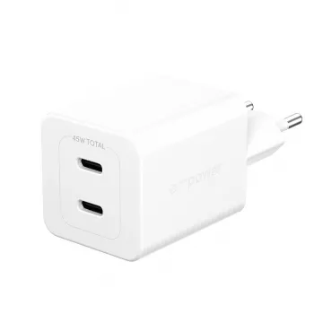 PanzerGlass empower™ by ® Turbo 45W Charger incl. 2 x USB-C | EU Plug | Silver White