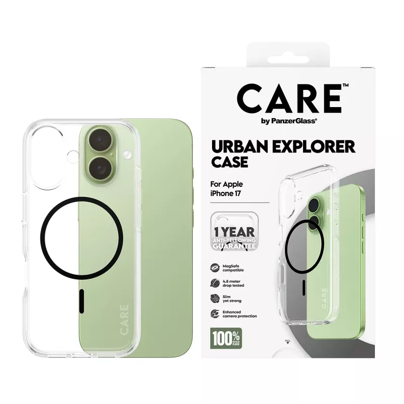 Cover PanzerGlass CARE by Flagship Case Transparent Urban Explorer Black MagSafe iPhone 17