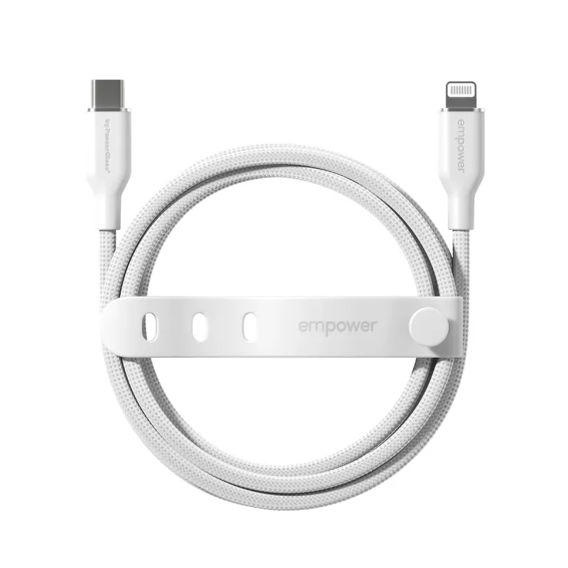 PanzerGlass empower™ by ® Racing 60W USB-C to Lightning Cable | USB 2.0 | 1.2M | Silver White