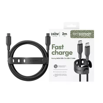 PanzerGlass empower™ by ® Racing 240W USB-C to USB-C Cable | USB 2.0 | 2M | Space Black