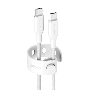 PanzerGlass empower™ by ® Racing 240W USB-C to USB-C Cable | USB 2.0 | 1.2M | Silver White