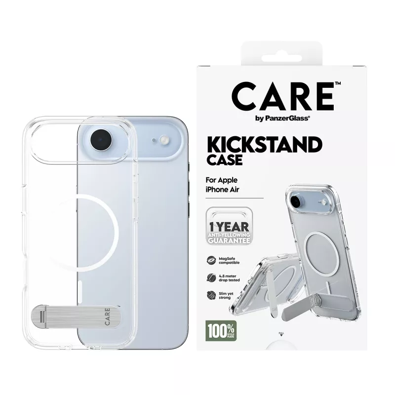 PanzerGlass CARE™ by ® Case Transparent w. Kickstand & MagSafe iPhone Air