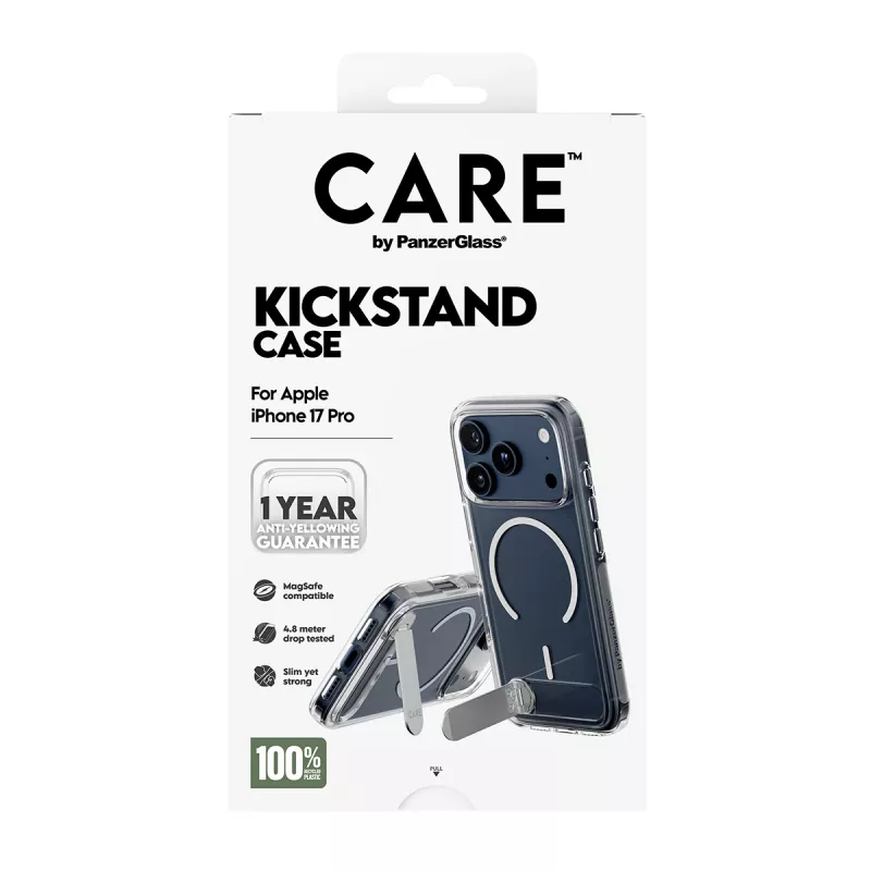 PanzerGlass CARE™ by ® Case Transparent w. Kickstand & MagSafe iPhone 17 Pro