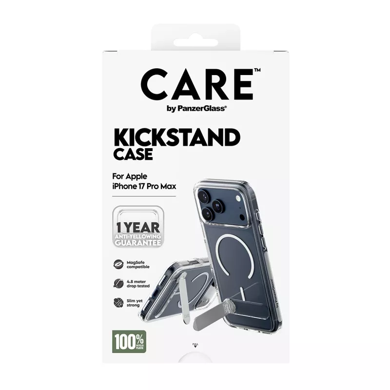 PanzerGlass CARE™ by ® Case Transparent w. Kickstand & MagSafe iPhone 17 Pro Max