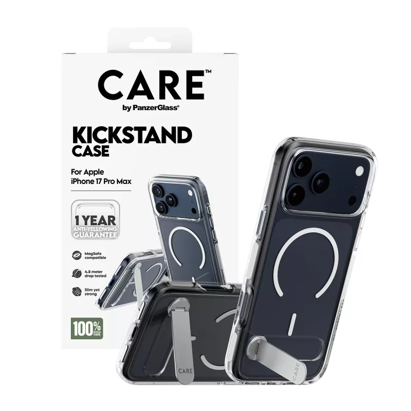 PanzerGlass CARE™ by ® Case Transparent w. Kickstand & MagSafe iPhone 17 Pro Max