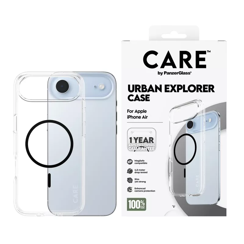 Cover PanzerGlass CARE by Flagship Case Transparent Urban Explorer Black MagSafe iPhone 17 Air